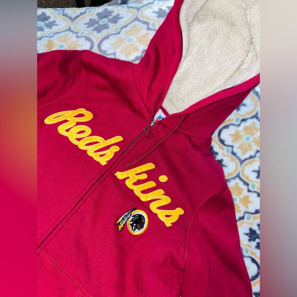NWOT NFL Washington Redskins Fleece Lined Full Zip Hoodie Women’s Small